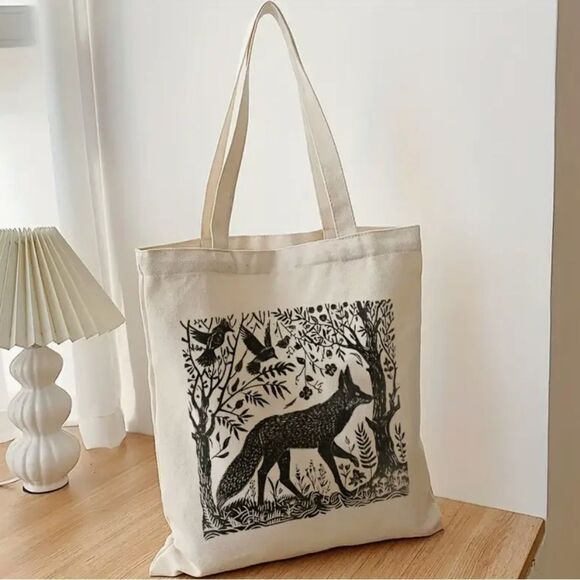 Forest Fox Canvas Tote Bag - Picture 1 of 4